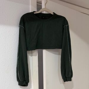 Women's Black Cropped Sweatshirt